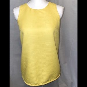 J. Crew Yellow Sleeveless Split Back Top